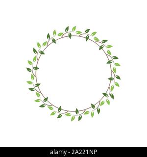 Vintage floral runden Rahmen. Grün Dekorative Runde Ivy Kranz. Vector Illustration Stock Vektor