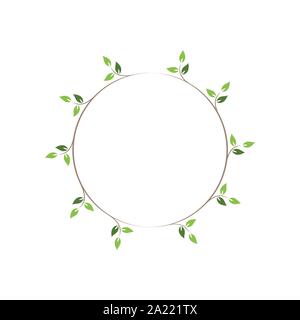 Vintage floral runden Rahmen. Grün Dekorative Runde Ivy Kranz. Vector Illustration Stock Vektor