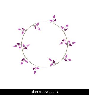 Vintage floral runden Rahmen. Rosa Dekorative Runde Ivy Kranz. Vector Illustration Stock Vektor