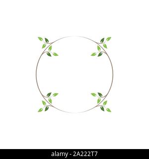 Vintage floral runden Rahmen. Grün Dekorative Runde Ivy Kranz. Vector Illustration Stock Vektor