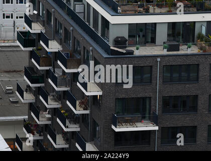 Berlin, Deutschland. 20 Sep, 2019. Die Vogelperspektive zeigt neue Apartments in der Nähe des Alexanderplatzes. Quelle: Annette Riedl/dpa-Zentralbild/ZB/dpa/Alamy leben Nachrichten Stockfoto