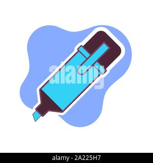 Markierstift Vector Illustration. Schule Bürobedarf, Kreativität, Idee, Bildung und Design Symbol. Stock Vektor