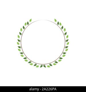 Vintage floral runden Rahmen. Grün Dekorative Runde Ivy Kranz. Vector Illustration Stock Vektor
