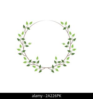Vintage floral runden Rahmen. Grün Dekorative Runde Ivy Kranz. Vector Illustration Stock Vektor