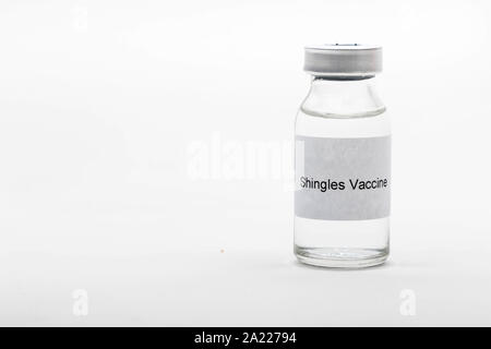Medizinische Konzept medizinische eine medizinische Durchstechflasche lesen Gürtelrose Impfstoff Stockfoto