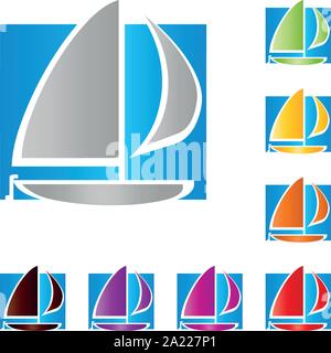Segelboot, Schiff, logo Stock Vektor