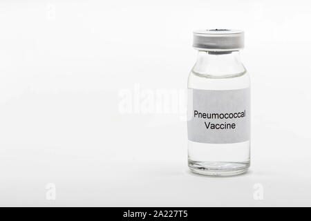 Medizinische Konzept medizinische eine medizinische Durchstechflasche lesen Pneumokokkenimpfstoff Stockfoto