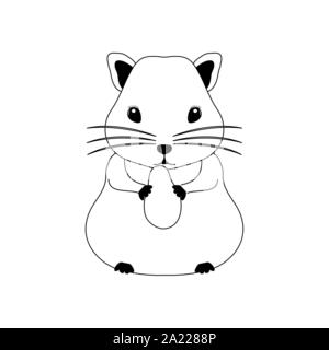 Silhouette der kleinen Hamster auf weißem Hintergrund Vector Illustration Design Stock Vektor