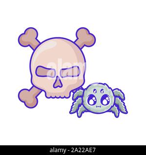 Creepy spider Tier auf weißem Hintergrund Vector Illustration Design Stock Vektor