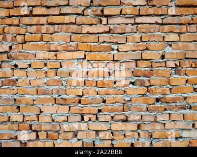 Red brick wall. Hintergrund von einem Ziegel von roter Farbe Stockfoto