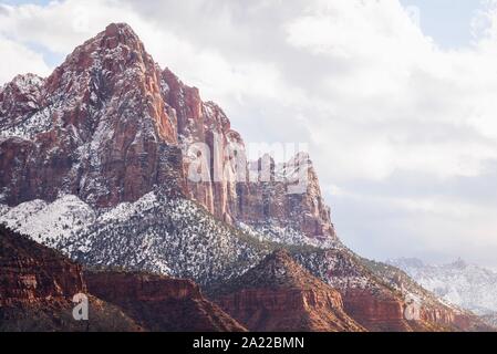 Zion National Park Snowy Mountain Stockfoto