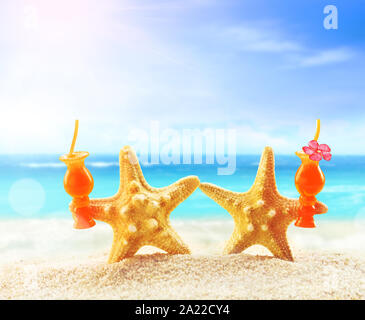 Crazy starfish Spaß am Sommer Strand. Sommer Konzept. Beach Party. Stockfoto