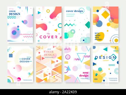 Vektorgrafiken für Broschüre, Flyer, Jahresbericht, Design Vorlagen. Satz von Business Presentation, Corporate Document, Business Papier, Cover und Layout Vorlagen im Format A4. Stock Vektor