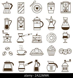 Coffee Shop oder Haus Menu Icon Set Stock Vektor