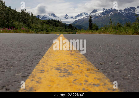 Worthington Glacier im US-Bundesstaat Alaska. Auf dem Richardson Highway östlich von Valdez, aufgeführt als National Natural Landmark. Stockfoto