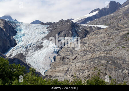 Worthington Glacier im US-Bundesstaat Alaska. Auf dem Richardson Highway östlich von Valdez, aufgeführt als National Natural Landmark. Stockfoto
