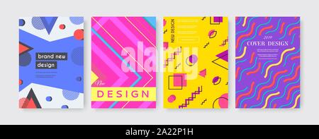 Für Banner deckt mit einem geometrischen Muster. Vector template cool bunten Hintergründen. Plakate, Poster, Flyer Design Stock Vektor