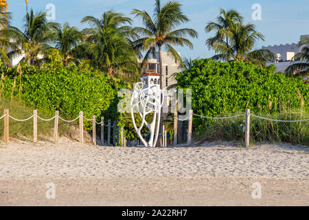 Miami, USA - September 09, 2019: Pfad zu South Beach in Miami, Florida Stockfoto