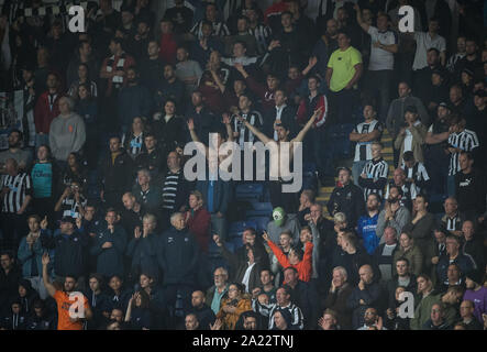 Leicester, Großbritannien. 29 Sep, 2019. Newcastle United Fans beim Premier League Spiel zwischen Leicester City und Newcastle United für die King Power Stadion, Leicester, England am 29. September 2019. Foto von Andy Rowland. Credit: PRiME Media Images/Alamy leben Nachrichten Stockfoto