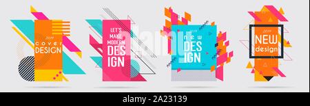 Moderne Kunst Grafik. Minimalistischer hipster farbiger Rahmen Design. Vektor line Gradient halftone Abbildung. Rahmen für Text design Geschenkkarten, Flyer, Broschüren, Visitenkarten, Einladungen. Stock Vektor