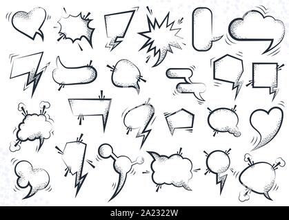 Vector Illustration und grafische Elemente. Satz von comic Sprechblasen Konzept Stock Vektor