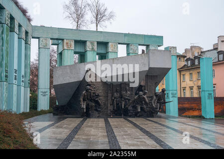 Warschau, Polen - 02.01.2019: Denkmal des Warschauer zum Warschauer Aufstand im Jahre 1944 engagierte sich gegen die deutschen Besatzer. Reisen. Stockfoto
