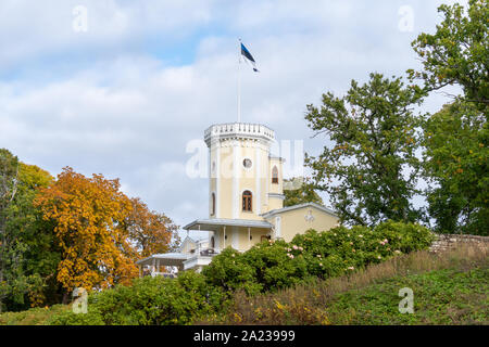 Die Ritterburg Keila-Joa Schloss fallen, boutique Hotel, Museum und Restaurant im Herbst Tag Stockfoto