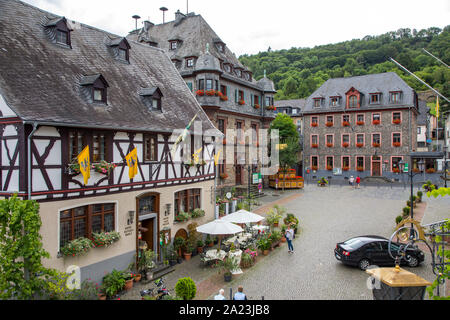 Altstadt von Oberwesel am Rhein, im Oberen Mittelrheintal Weltkulturerbe, Deutschland Stockfoto