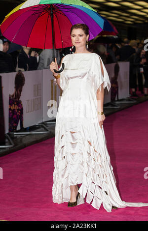 London, Großbritannien. 30 Sep, 2019. Jessie Buckley, Schauspielerin, Teilnahme an Judy's London Film Premiere am roten Teppich des Curzon Mayfair. 30. September 2019 Credit: Jeff Gilbert/Alamy leben Nachrichten Stockfoto