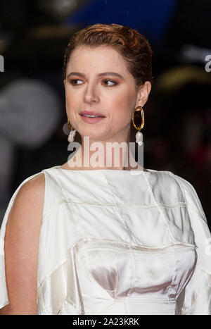 London, Großbritannien. 30 Sep, 2019. Jessie Buckley, Schauspielerin, Teilnahme an Judy's London Film Premiere am roten Teppich des Curzon Mayfair. 30. September 2019 Credit: Jeff Gilbert/Alamy leben Nachrichten Stockfoto