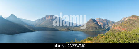 Panoramablick auf das Blyderivierspoort Dam und dem Blyde River Canyon Stockfoto