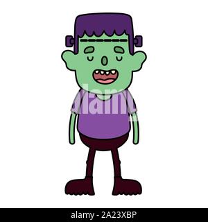 Frankenstein Halloween Happy Halloween Vektor-illustration behandeln Stock Vektor