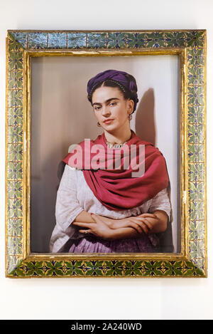 Juli 25, 2019: Portrait von Frida Kahlo. Frida Kahlo Museum, Coyoacan, Mexiko Stadt. Stockfoto