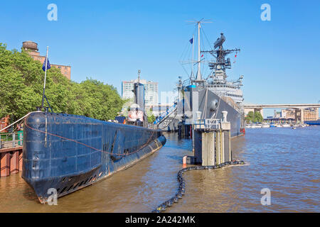 Buffalo, USA-20 Juli, 2019: Büffel und Erie County Naval und Military Park an der Am Kanal gelegen Stockfoto