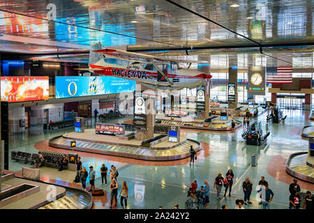 Las Vegas, 29.August: Gepäck Bereich der McCarran International Airport am 29.August 2019 in Las Vegas, Nevada Stockfoto