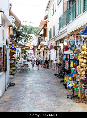 Lokale Straßen in Gaios Paxos Griechische Inseln Griechenland Stockfoto