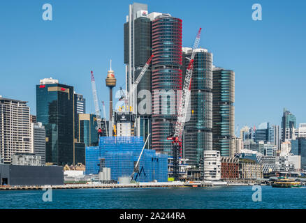 International Towers und Crown Casino Baustelle in Barangaroo, Sydney, New South Wales, Australien Stockfoto