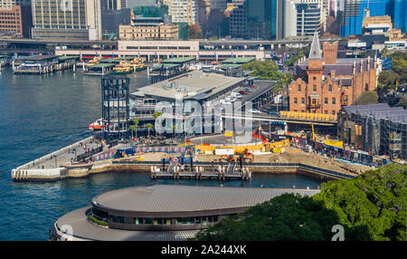 Blick auf Circular Quay, The Overseas Passenger Terminal und Campbells Cove während der $ 32 Mio. Sanierung Stockfoto