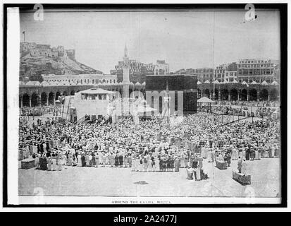 Palästina, moslemische muslimische Pilger an der Kaaba, heiligen Schrein in der heiligen Stadt Mekka Stockfoto