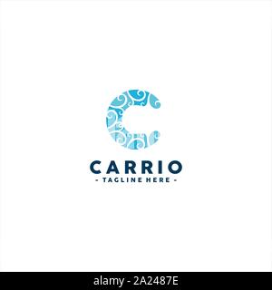 Schriftzug C erste Beach Theme Stock Vektor