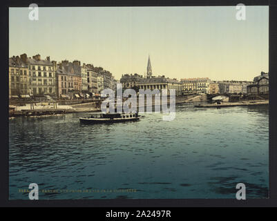 Panorama und Bourse von La Gloirette (d. h., die Gloriette), Nantes, Frankreich; Stockfoto