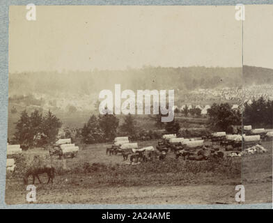 Panoramablick auf Lager der Armee des Potomac am Cumberland Landung auf Pamunkey River, Va., Mai 1862 Stockfoto