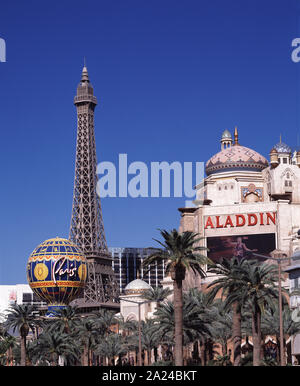 Paris Casino und Aladdin Hotels, Las Vegas, Nevada Stockfoto