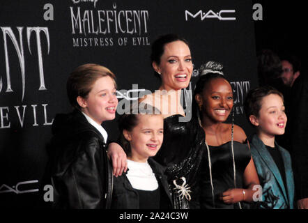 Hollywood, Kalifornien, USA, 30. September 2019 Schauspielerin Angelina Jolie besucht die Weltpremiere von Disney's "aleficent: Herrin des Bösen' am 30. September 2019 im El Capitan Theatre in Hollywood, Kalifornien, USA. Foto von Barry King/Alamy leben Nachrichten Stockfoto