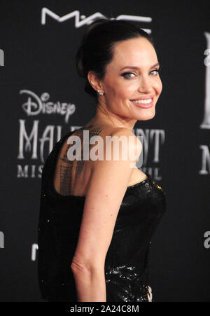 Hollywood, Kalifornien, USA, 30. September 2019 Schauspielerin Angelina Jolie besucht die Weltpremiere von Disney's "aleficent: Herrin des Bösen' am 30. September 2019 im El Capitan Theatre in Hollywood, Kalifornien, USA. Foto von Barry King/Alamy leben Nachrichten Stockfoto
