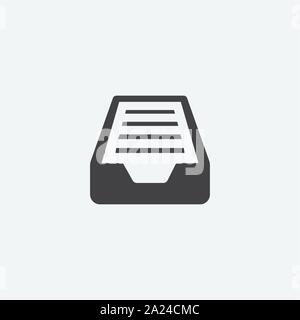 Dokument Symbol Ordner im trendigen Flat Style auf grauem Hintergrund isoliert, Document Organizer Logo, Logo, UI. Vector Illustration Stock Vektor