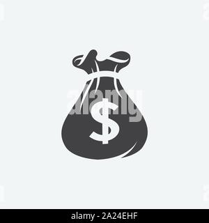 Geld, Geld Tasche Icon Design Icon Design Illustration, verdienen Symbol Stock Vektor