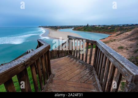 Die Promenade Treppe im Mund lcoated in Southport Onkaparinga Port Noarlunga South Australia am 4. September 2019 Stockfoto