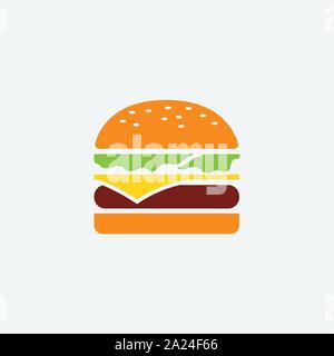 Burger flache Design Symbol Symbol, Hamburger, lecker burger Icon Design, Berger Abbildung Stock Vektor