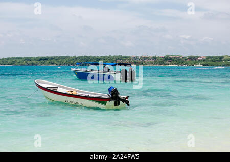 Typische Szene der Playa Blanca auf der Insel Baru Stockfoto